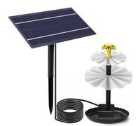 aqxreight Bomba de Fuente Solar de 10 W para Baño de Pájaros, Estanque de Jardín con 9 Boquillas, Bomba de Energía Solar Ip68 con Voltaje, Diseño en Cascada de 3 Niveles para Decoración Al Aire