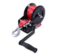 aqxreight Cabrestante para Remolque de Barco de Alta Resistencia, 1600 Libras, Cabrestante de Manivela Portátil con Correa de 26 Pies, Trinquete Bidireccional, Engranaje 4.1:1, Operado