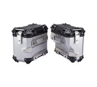 aqxreight Caja de Almacenamiento Lateral para Motocicleta de 35L, Caja de Equipaje de Aleación de Aluminio, Liberación Rápida Izquierda y Derecha, Se Adapta a la Mayoría de Bicicletas Cruiser, 1 par