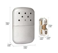 aqxreight Calentadores de Manos de Metal Draagbare Al Aire con Bolsa para Visera Camping Wandelen Warm Winter Mini Pocket Benzine Handwarmer Gasolina Completo Especial Superior Viene Cómodo y (PC 1)