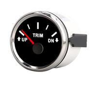 aqxreight Calibre Marino Medidor de Barcón Calibre Calibrador de Molduras de Yates 52 Mm de Acero Inoxidable 316l Bisel Ip67 Impermeable (Cubierta plateada de dial negro)