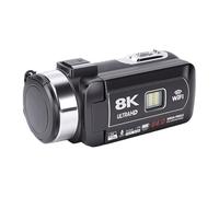 aqxreight Cámara de Vídeo 8K, Pantalla Táctil de 3 Pulgadas, Zoom Digital 18X, Videocámara de 64 MP con WiFi y Luz LED, para Vlog Travel Live Streaming
