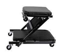 aqxreight Carrito Rodante 3 en 1 para Mecánico, Silla de Mecánico Baja con 6 Ruedas Giratorias de 360° y Asiento Acolchado para Mantenimiento de Garaje (Black)
