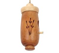 aqxreight Casa Colgante de Boj Natural para Exteriores, Interiores, Decoración de Jardín, Fondo Cuádruple, Fácil de Atraer Pájaros Anidados (Parte Inferior con Anillo)