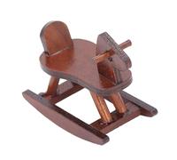 aqxreight Casa de Muñecas a Escala 112, Caballo Balancín en Miniatura de Madera, Simulación de Caballo Balancín para Casa de Muñecas, Accesorios, Artesanía Detallada (Brown)
