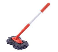 aqxreight Cepillo de Lavado de Autos con Varilla Telescópica, Microfibra de Chenilla, Doble Cabezal para Limpieza sin Rayones, de Aluminio Liviano para Autos, SUV, Camiones, Herramienta Exterior