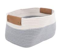 aqxreight Cesta de Cuerda de Algodón Cesta de Manta Tejida de Cuerda Multifunción de Gran Capacidad con Asa para Organizar Juguetes de Lavandería Aditivos Químicos o Plásticos Tipo 1 Es Algodón Es