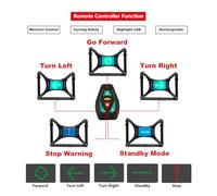 aqxreight Chaleco Reflectante LED con Control Remoto Recargable por USB, Chaleco con Luz de Señal de, de Advertencia para Bicicleta, Mochila en la Espalda, Tiene un Ligero Ensamblado, Puede Andar