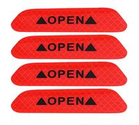 aqxreight - Cinta Reflectante de Advertencia, 4 Piezas Autoadhesivas para Puerta de Coche, Adhesivo Reflectante de Advertencia, Tira de Seguridad, Letrero(Rojo Fluorescente)