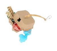 aqxreight Coloridos Juguetes de Caja de Alimentación de Pájaros con Ratán de Madera y Cuerda de Hierba para Enriquecimiento y Juego