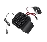 aqxreight Combo de Teclado para Juegos de Media Mano con Retroiluminación LED con Cable USB y Teclado con Convertidor para XboxONE para Keyboa para Juegos RGB con una Mano y ComboJuego de Media