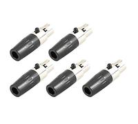 aqxreight Conector Mini XLR Hembra Enchufe de 4 Núcleos para Micrófonos y Mezcladores Carcasa Profesional Contactos Plateados Sujeción de Cable Transmisión Segura Accesorio para Equipos de Estudio