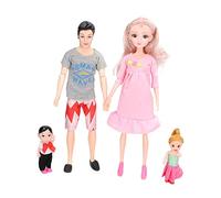 aqxreight Conjunto de Muñecas Familiares Niños Lindo Papá Embarazada Mamá Hijo Hija Muñeca con Accesorios Ajuste de la Muñeca según la Madre bebé Barriga la Puede papá