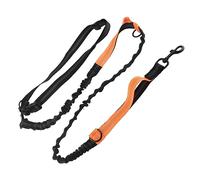 aqxreight Correa de Elástica Fuerte con Manijas Acolchadas Dobles y Tiras Reflectantes para Entrenamiento de Raza Grande y Caminar (Orange)