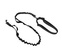 aqxreight Correa de Elástica Fuerte con Manijas Acolchadas Dobles y Tiras Reflectantes para Entrenamiento de Raza Grande y Caminar (Black)