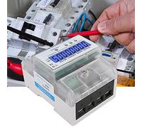 aqxreight DDS024T Medidor de Energía Electrónico Trifásico 4P Pantalla Digital LCD de 380 V Riel DIN con Cubierta Transparente Tecnología de Apariencia Peso Riel Estándar Alto Muestra Pantalla LCD