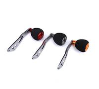 aqxreight de Carrete de Pesca de Aluminio para Carretes Baitcasting - Compatible con Abu, Perilla Ligera Eva, 2 Orificios de Montaje, 3 Colores (Pistola de Plata)