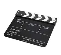aqxreight Director Acrílico de 30x25cm Clapperboard Clappers Clappers y Fotografía de Televisión Propwhite Striped Es de Materiales Clapperboardfilm Clapperboardmovie Clapperboa (Blackboard Blanca