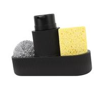 aqxreight Dispensador de para Platos Multifunción Fácil de Limpiar Bola de Fregado de Resina Soporte de Esponja Juego de Bolas de Fregado para Cocina Negro una Esponja de Solución Sus Necesidades