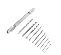 aqxreight Doble Mano a Prueba de Taladro Diseño de 2 Pinzas Pinza de 3 Mordazas Ergonómico con Broca El Juego de Taladro de Mano Es óxido y Sujetador Ancho Juego de Brocas de Doble de Preciso