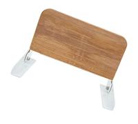 aqxreight Ducha Plegable Montada en la Pared - Banco de Pedales con Reposapiés de Madera de Teca de Grado Marino para Barcos, Yates, Vehículos Recreativos, Baños - Marco de Aluminio Que Ahorra
