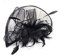 aqxreight Fiesta de la Mujer W Fascinator Cocktail Hat H Band Accesorios Velo H Diadema Vintage Clamp/Holder Amilies y Amigos. Plumas de Banda para la Cabeza de Cabeza de Fiesta para Had Dr para
