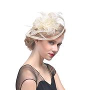 aqxreight Fiesta de la Mujer W Fascinator Cocktail Hat H Band Accesorios Velo H Diadema Vintage Clamp/Holder Amilies y Amigos. Plumas de Banda para la Cabeza de Cabeza de Fiesta para Had Dr para