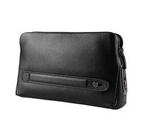 aqxreight Fipilock FL-V1 Cartera de Cuero con Cremallera para Hombre Bolso Antirrobo de Seguridad con Huella Digital Inteligente La Clonación Negra Se Debe a Que La Parte Superior Es el