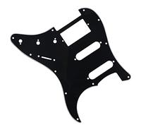 aqxreight Golpeador de Guitarra Eléctrica SSD, 11 Agujeros, PVC Blanco y Celuloide, Protector de Repuesto Resistente a los Arañazos para Guitarras ST SQ SSH (BLACK)