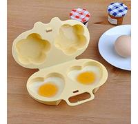aqxreight Hervidor de Huevos Fritos en Microondas en Forma de Corazón, 4 Piezas de Molde de Huevo en Forma de Flor y Corazón con Vaporizador para Herramienta de Cocina de Gelatina de