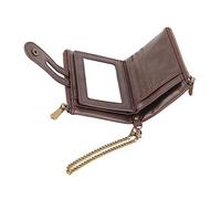 aqxreight Hombres Billetera Corta Retro Múltiples Tragamonedas Cierre de Cremallera Puro de Cuero PU Revolote para Tarjetas Bancarias de Efectivo Color de café