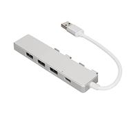 aqxreight Hub USB Alta Velocidad 1xPuertoUSB3.0 3xPuertosUSB2.0 1xUSB C Puerto Alimentación USB3.0 4 Puertos Hub USB Adaptador Multipuerto Gris USB3 0 y Puerto USB2 0 Alto con Ampliable Este (Silver)