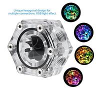 aqxreight Indicador de Medidor Acrílico de 6 Vías G1/4 Roscado para Computadora PC Bomba de Refrigeración Líquida que Detiene el Temperamento Medidor Acrílico de 6 Vías G1/4 Roscado para Computadora