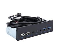 aqxreight Interfaz de Panel Frontal de 2 Puertos USB 3.0 y 2 Puertos USB .0 para PC Concentrador de HD con Soporte para Bahía de Disquete, Compatibilidad Universal con Placa Base para una Claridad