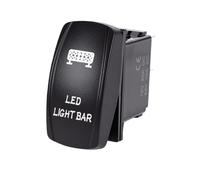 aqxreight Interruptor Basculante Marino de 5 Pines, Interruptor con Patrón Grabado y Doble Luz LED Azul con Arnés de Cableado IP65 para UTV ATV Barco