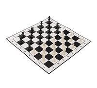 aqxreight Juego de Ajedrez y Damas de 2 Pulgadas, 32 Piezas de Ajedrez, 24 Damas, Tablero de Juego de Plástico para Niños, Adultos, Viajes Familiares, Camping, Entretenimiento en Interiores y