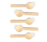 aqxreight Juego de Cucharas de Madera, 100 Piezas, Cucharas de Madera para Postre, Helado, Yogur y Sopa, Utensilios Pulidos con, Cubiertos para el Hogar o el Catering