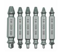 aqxreight Juego de Extractores de Tornillos Rotos de 6 Piezas, Herramienta para Quitar Tornillos Dañados Pelados de Acero de Alta Velocidad Hss 4341 para y Pernos Oxidados, Pintados o Incrustados