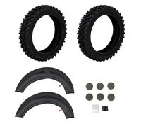 aqxreight Juego de Neumático y Cámara para Moto de Cross, 60,100,14 | Compatibilidad con Motocross, Construcción de Goma, Banda de Rodadura de Bloques Elevados, Uso en Grava, Compatibilidad con
