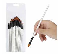 aqxreight Juego de Pinceles de Pintura de 12 Piezas Varilla Blanca Perla Herramienta de Dibujo de Propeno de Acuarela El Cabello y El Color Pincel de Pintura Pluma de Herramienta de Pluma de Dibujo