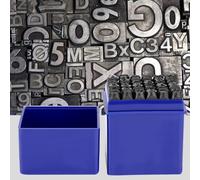 aqxreight Juego de Punzones de Sello de Acero Al Carbono de 6 Mm, 36 Piezas de Sellos de Letras y Números para Marcado Permanente en Metal, Madera, Cuero, Herramienta de Grabado de Plástico con