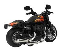 aqxreight Juguete Modelo de Motocicleta de Aleación Eléctrica para Niños con Música Ligera, Cuerpo Resistente a Caídas, Diseño, Regalo para Niños Blanco o Negro (Black)