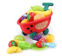 aqxreight Juguete para Cortar Frutas para Niños, Corte de Verduras, Juego de rol Interactivo, Juego de Cocina para Cocinar, de Comida, Ser Chef, Pretender Aprender y Cortar en la Cocina, Juguete