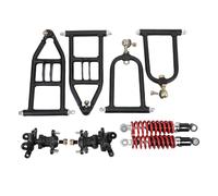 aqxreight Kit de Brazo Oscilante de Suspensión Delantera, Kit de Husillo de Nudillo de Dirección de Choque de Suspensión Inferior de Alta Resistencia con Revestimiento Electrónico, para