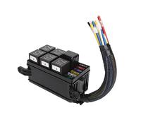 aqxreight Kit de Caja de Relés y 12 V 6 Relés de 4 Pines para 11 Piezas para Motores Marinos Automotrices y Terminales Caja de de 12 V Kit de Bloque de de Fusibles de de 6 Ranuras de Impermeable de