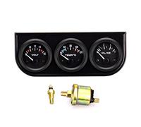 aqxreight Kit de Calibre Triple de 2 Pulgadas Medidor de Presión de Aceite de Temperatura del Medidor de 3 en Voltios para 12 V Cars 3-In-Data. Monitorear con Simple y Puntero qué Material Es Bueno