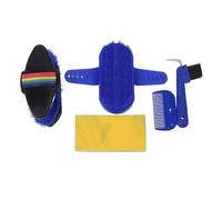 aqxreight Kit de Limpieza Estable de 6 Piezas, Peine de Piel de Esponja Profesional, Gancho de Herradura, Juego de Cepillos Estables para Pieles de Caballo y Limpieza Estable Durante Mucho Tiempo