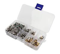 aqxreight Kit de Válvulas de Acondicionamiento de 134 Piezas para Automóviles, Camiones, Vehículos Todo Terreno, Motocicletas - Núcleos de Vástago de Válvula de Neumático de Refrigeración, Aluminio