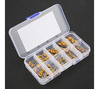 aqxreight Kit Surtido de Condensadores de Tantalio de 16 V, 100 Piezas, 10 Valores, 1 UF a 100 UF, Componentes Electrónicos Compactos de Alta Capacitancia para Diseño de Circuitos