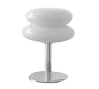 aqxreight Lámpara de Mesa con Forma de Tarta de Huevo para Niñas, Luz Suave y de bajo Consumo, Linda Lámpara de Mesa de Vidrio, de Escritorio USB para Dormitorio, Interruptor de Botón USB, Color